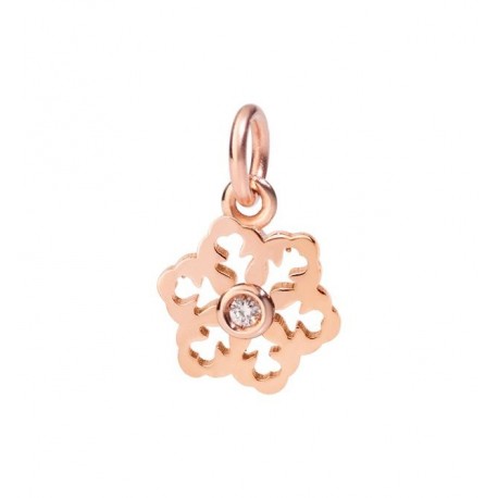 Ciondolo Donna Dodo Fiocco di Neve con Diamante in  Oro Rosa