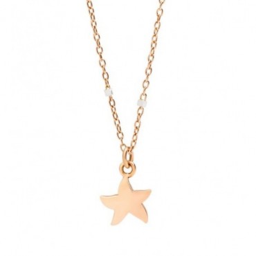 Collana con Stella Marina in Oro Rosa 9 Kt e Oro Bianco Radiato 9 Kt Misura : 40 Cm - DoDo