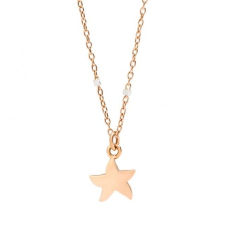 Collana con Stella Marina in Oro Rosa 9 Kt e Oro Bianco Radiato 9 Kt Misura : 40 Cm - DoDo