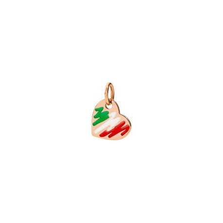 Cuore Dodo in Oro rosa con Smalto Tricolore