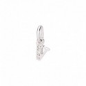 Charm pendente  DoDo in Oro Bianco Lettera V rodiato e 3 Diamanti 0,02ct DLETPOB/B/V