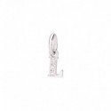 Charm pendente DoDo in Oro Bianco Lettera L rodiato e 3 Diamanti 0,02ct