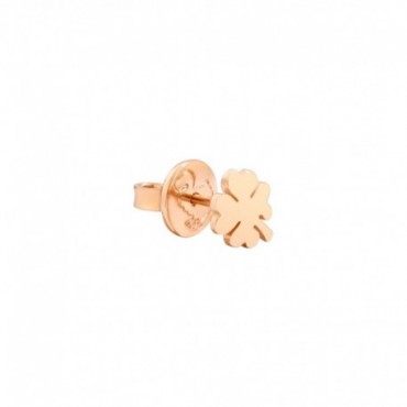 Orecchino donna DoDo in Oro Rosa Ciondolo Mini Quadrifoglio Uno su mille