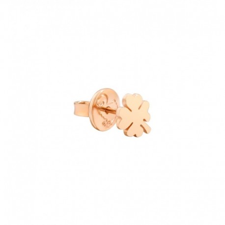 Orecchino donna DoDo in Oro Rosa Ciondolo Mini Quadrifoglio Uno su mille
