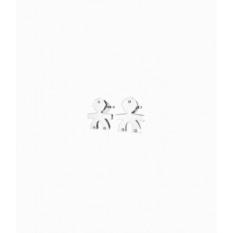 Orecchini Classici Bimbo in Oro Bianco.Collezione Le Bebè I ClassiciAltezza 1 cmLarghezza 0,90 cm