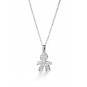 Collana Bimbo Donna Le Bebè I Pavè in Oro Bianco con Diamanti Ct 0,44