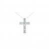 Collana Croce Donna Gianni Carità Le Classique in  Oro Bianco con Diamanti Ct 0,28 BG 052