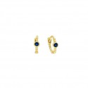 Orecchini Cerchio Donna Lauren P in Argento 925 Oro giallo con Zircone Blu