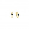 Orecchini Cerchio Donna Lauren P in Argento 925 Oro giallo con Zircone Blu