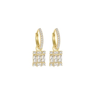 Orecchini con Charms Solitario Donna Lauren P in Argento 925 Oro giallo con Zirconi