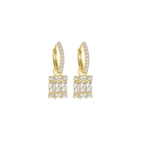 Orecchini con Charms Solitario Donna Lauren P in Argento 925 Oro giallo con Zirconi