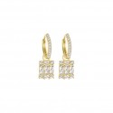 Orecchini con Charms Solitario Donna Lauren P in Argento 925 Oro giallo con Zirconi