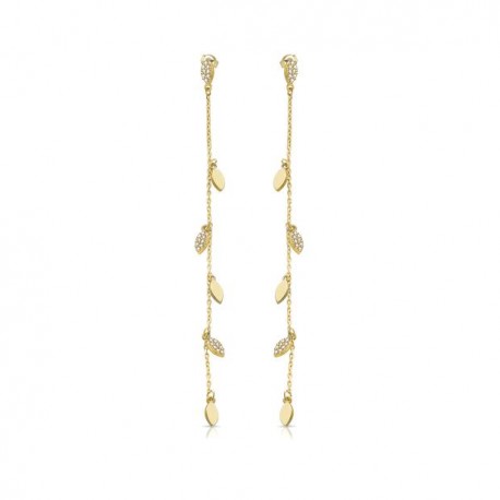 Orecchini con Foglie Pendenti Donna Lauren P in Argento 925 Oro giallo con Zirconi