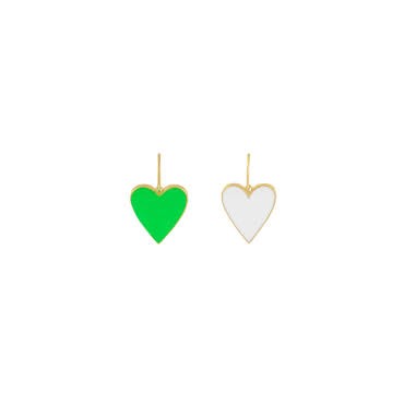 Charm cuore Lauren P in Argento, Placcato oro giallo e smalto double face colorato