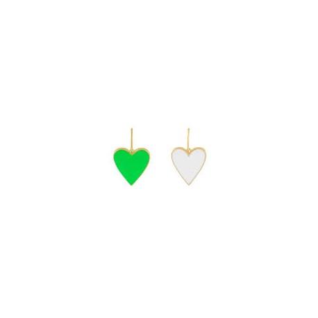 Charm cuore Lauren P in Argento, Placcato oro giallo e smalto double face colorato