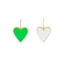Charm cuore Lauren P in Argento, Placcato oro giallo e smalto double face colorato