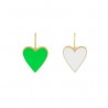 Charm cuore Lauren P in Argento, Placcato oro giallo e smalto double face colorato