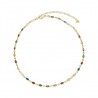 Choker Lauren P in Argento Placcato Oro giallo Impreziosito da Pietre Navette Multicolor