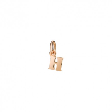 Ciondolo Lettera H Dodo in Oro Rosa 9ct
