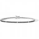 Bracciale Comete Uomo Collezione Tennis in Argento con Zirconi Bianchi e Neri