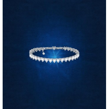 Bracciale Tennis Donna Chiara Ferragni Collezione Infinity Love Verticale con Zirconi Bianchi a forma di cuore
