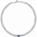 Collana Catena Donna Chiara Ferragni Collezione Chain con Zirconi Bianchi e Zircone Blu Centrale