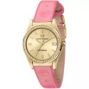 Orologio Donna Chiara Ferragni Collezione Everyday Cassa 32mm Placcato Oro con Zirconi Cinturino in Pelle Rosa con Logo