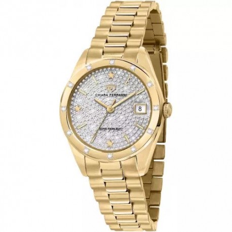 Orologio Donna Chiara Ferragni Collezione Everyday Cassa 32mm Quadrante con Zirconi Cinturino in Oro