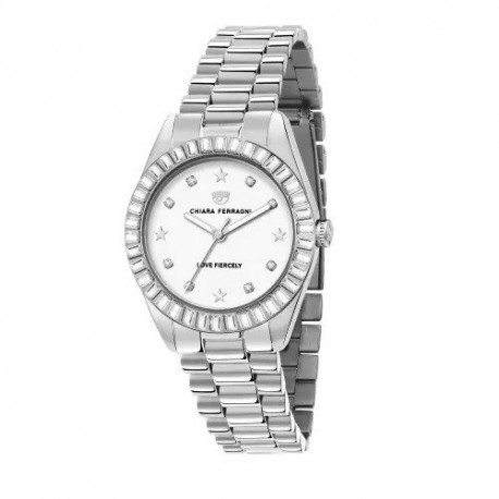 Orologio Donna Chiara Ferragni Collezione Everyday Cassa 34mm con Zirconi Quadrante Argento e Cinturino in Argento
