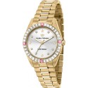 Orologio Donna Chiara Ferragni Collezione Everyday Cassa 34mm con Zirconi Bianchi e Rosa Cassa e Cinturino Placcato Oro