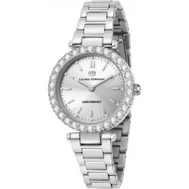 Orologio Donna Chiara Ferragni Collezione Lady Like Cassa 36mm con Zirconi Bianchi Quadrante e Cinturino Argento