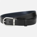 Cintura Uomo Montblanc Reversibile in Pelle Blu e Nera Opaca