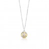 Collana Donna Roberto Giannotti Chiama Angeli in Argento Bianco e Giallo con Quadrifoglio e Zirconi