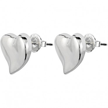 Orecchini Cuori Donna Unode50 Collezione Emotions Uno Heart in Argento