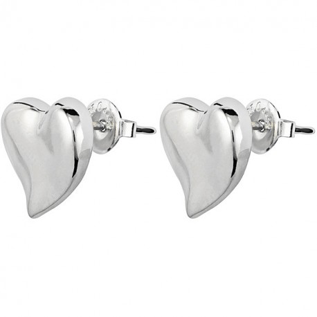 Orecchini Cuori Donna Unode50 Collezione Emotions Uno Heart in Argento