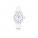 Orologio IAM  Cassa Trasparente in Policarbonato 36mm Quadrante Bianco, Cinturino in Silicone Trasparente