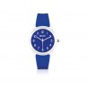 Orologio IAM  Cassa Trasparente in Policarbonato 36mm Quadrante Blu con dettagli bianchi, Cinturino in Silicone Blu