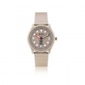 Orologio IAM in Plastica Riciclata Cassa 36mm Quadrante Beige, Cinturino in Stoffa Beige