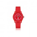 Orologio IAM in Plastica Riciclata Cassa 36mm Quadrante Rosso Corallo, Cinturino in Stoffa Rosso Corallo