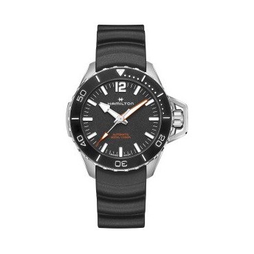 Orologio UomoH77825330  Hamilton Collezione Khaki Navy Frogman Movimento Automatico Cassa 46mm Quadrante Nero Cinturino Nero in