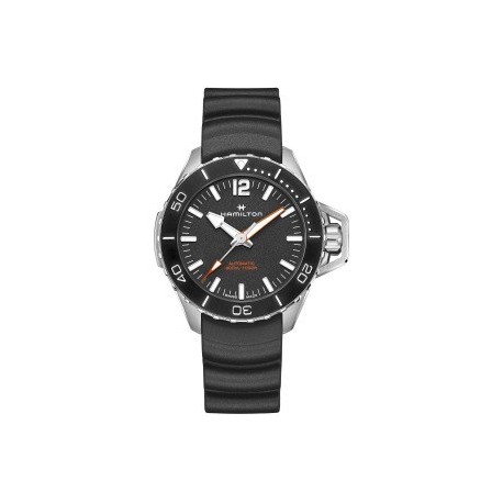 Orologio Uomo Hamilton Collezione Khaki Navy Frogman Movimento Automatico Cassa 46mm Quadrante Nero Cinturino Nero in Caucciù