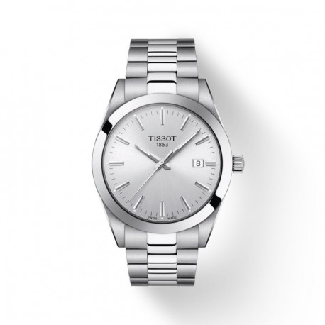 Orologio Uomo Gentleman Collezione T-Classic Cassa 40mm Quadrante Argentè Movimento al Quarzo Cinturino in Acciaio T12741011031