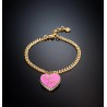 Bracciale Donna Chiara Ferragni con pendente smaltato rosa "True Love" placcato oro giallo e giro di zirconi