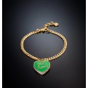 Bracciale Donna Chiara Ferragni con pendente smaltato verde "Best Friends" placcato oro giallo e giro di zirconi