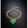 Bracciale Donna Chiara Ferragni con pendente smaltato verde "Best Friends" placcato oro giallo e giro di zirconi