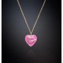 Collana Donna Chiara Ferragni con pendente smaltato rosa "Best Friends" placcato oro giallo e giro di zirconi