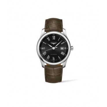 Orologio Uomo Longines Master Collection Cassa 40mm Qaudrante Nero Movimento Automatico Cinturino in pelle Marrone