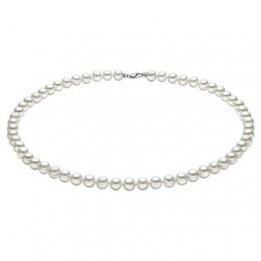 Collana Perle Donna Comete in Oro Bianco e Perle 6/6,5