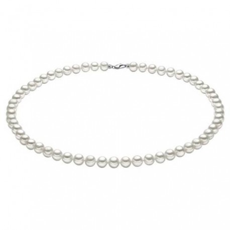 Collana Perle Donna Comete in Oro Bianco e Perle 6/6,5