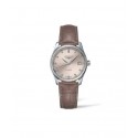 Orologio Donna Longines Master Collection Cassa 36mm Quadrante Beige con Indici di Diamanti Cinturino in Pelle Marrone